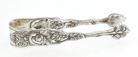 Ezüst(Ag) cukorfogó, jelzés nélkül, h: 8 cm, nettó: 14,7 g