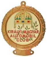 ~1990. "Királyi Magyar Automobil Club" aranyozott, zománcozott bronz felcsavarozható autójelvény (85x102mm) T:UNC