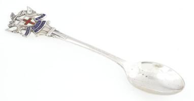 Ezüst(Ag) díszkanál, jelzett, h: 11 cm, bruttó: 10,5 g