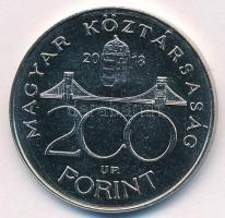 2018. 200Ft Cu-Ni "Deák" utánveret eltérő "2018"-as évszámmal, "UP" je...