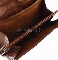 Krokodilbőr táska, használt, kopott, 20x26 cm