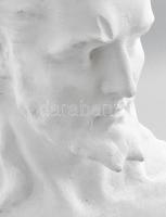 Vágó Gábor (1894-1968): Férfi büszt gipsz szoborterv, 1940. Jelzett, kopottsággal, m: 43 cm