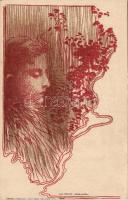 Art nouveau lady Philipp und Kramer litho