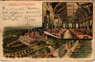 1903 Mariánské Lázne, Marienbad; Grosse Halle im Café & Restaurant Egerländer. litho (EM)