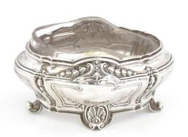 Ezüst(Ag) fűszertartó sérült üvegbetéttel, jelzés nélkül, nettó: 13,4 g