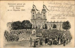 1907 Svaty Kopecek, Slavnostní pruvod pri jubileu korunování P. Marie 1907 / ceremonial procession (fl)