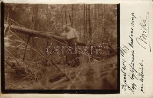 1904 Iglófüred, Spisská Nová Ves Kupele, Novovesské Kúpele; kiránduló hölgy / hiking lady. photo (fl)