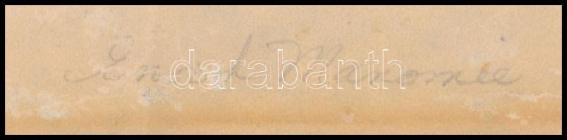 Olvashatatlan jelzéssel: Kutyaszán északon. Rézkarc, papír, kissé foltos, 13x20 cm