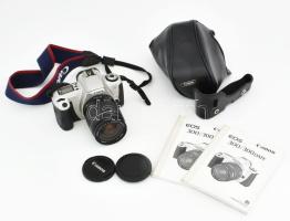 Canon EOS300 fényképezőgép, Canon Zoom Lens EF 28-80mm objektívvel, táskájában, kopással