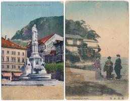 21 db RÉGI külföldi város képeslap vegyes minőségben / 21 pre-1945 mostly European town-view postcar...