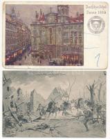 21 db RÉGI művész képeslap vegyes minőségben: festmények / 21 pre-1945 art motive postcards in mixed quality: paintings