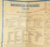 cca 1920-21 Magyarország közigazgatási térképe, az entente megállapította ideiglenes határvonal és s...