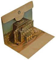 Budapest VI. Operaház este - modern kihajtható dimenziós képeslap. Képzőművészeti Alap / modern pop-up folding dimension postcard (21 x 10,5 cm) (fl)