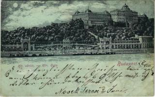 1898 (Vorläufer) Budapest I. Királyi vár este, Várkert s: Kallinger (Rb)