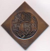 Fritz Mihály (1947-) 1990. "Mathias Rex" Mátyás király halálának 500. évfordulója, bronz c...