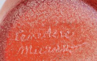 Murano Cenedese Scavo jelzéssel váza, alján jelzéssel, hibátlan, m: 19 cm