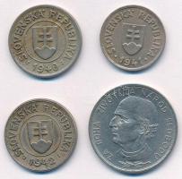 Szlovákia 1939. 5K Ni "Andrej Hlinka" + 1940-1942. 1K Cu-Ni (2xklf) + 1941. 50h Cu-Ni T:XF...