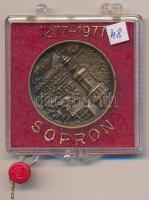 Somorjai László (1949-) 1977. &quot;Sopron&quot; bronz emlékérem Sopron szabad királyi várossá tételének 700. évfordulójára, eredeti, plombált ÁPV plasztiktokban (32mm) T:UNC