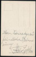 cca 1920 Fiatal hegedűművész, hátoldalon aláírt fotólap, 13,5×8,5 cm