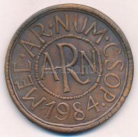 1984. &quot;MÉE AR NUM CSOP&quot; kétoldalas bronz emlékérem (51mm) T:AU,XF