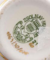 Zsolnay pillangó mintás kis váza, jelzett, hibátlan, m: 6,5 cm