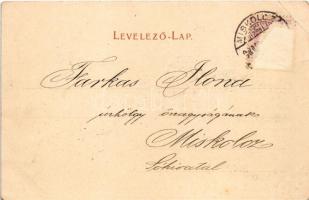 1898 (Vorläufer) Miskolc, Pannonia, Korona és Seper szálloda. Art Nouveau, floral (Rb)