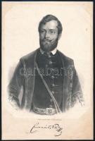 Barabás Miklós (1810-1898): Csernovits Péter gróf portréja. Litográfia, papír, jelzett a metszeten. Kissé foltos. Jobb felső sarkában törésnyommal. 22x17 cm