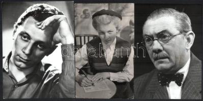 Magyar színészek és színésznők, 10 db főként 18×13 cm-es fotó