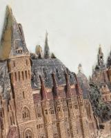 Vajdahunyad vára Történelmi főcsoport nagy méretű plasztikus fajansz tányér. JM jelzéssel, formaszám...