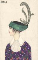 Lady with hat litho s: Mela Koehler