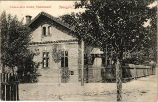 1910 Diósgyőr (Miskolc), Lonczai utca részlet és a postahivatal. Grünwald Ignác kiadása