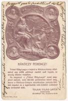 1906 II. Rákóczi Ferenc. A Tolnai Világ-Lapja kiadóhivatal emléklapja a Rákóczi ünnep alkalmából (ázott / wet damage)