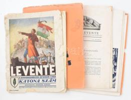 1934 Ludovikás Levente, a M. Kir. Honvéd Ludovika Akadémia Levente-köreinek évkönyve, XIII. évf. decemberi szám + 1930 Hadak útján. A M. Kir. Honvéd Ludovika Akadémia tiszt-tanárainak hadiélményei az 1914-18. évi világháborúban. Ludovikás Levente Melléklete. Sérült, hiányos borítóval, széteső állapotban.