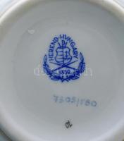 Herendi Víktória mintás porcelán kínáló, kézzel festett, jelzett, hibátlan m: 7,5 cm, d: 10 cm