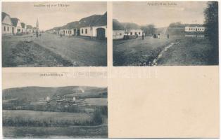 1923 Szalónakújtelek, Neustift bei Schlaining (Máriafalva, Mariasdorf); látkép, vendéglő és iskola, Antimonbánya / street view, restaurant, school, antimony mine (EK)