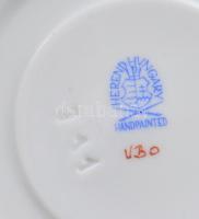 Herendi Viktória mintás 6db mokkás csésze aljjal, kézzel festett porcelán, jelzett, hibátlan
