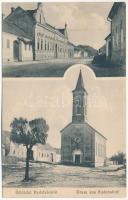 1910 Radafalva, Rudersdorf; utca, templom. Josef Vollmann kiadása / street view, church (fl)