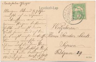 1910 Radafalva, Rudersdorf; utca, templom. Josef Vollmann kiadása / street view, church (fl)