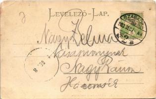 1903 Palics, Palic; étterem kertje vendégekkel és pincérrel. Vig Zsigm. Sándor kiadása / restaurant ...