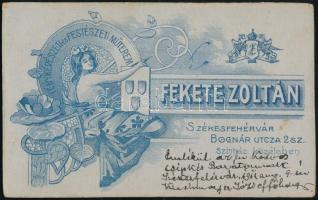 1911 Katonaportré, keményhátú fotó Fekete Zoltán székesfehérvári műterméből, 10,5×6,5 cm