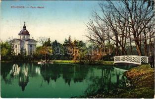 1918 Rohonc, Rechnitz; park és a Szájbély család mauzóleuma. Stelczer Adolf kiadása / Mausoleum