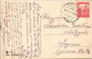 1918 Rohonc, Rechnitz; park és a Szájbély család mauzóleuma. Stelczer Adolf kiadása / Mausoleum