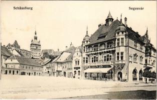 1917 Segesvár, Schässburg, Sighisoara; gyógyszertár, Josef Girscht üzlete / pharmacy, shops