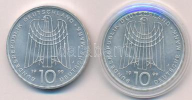 Németország 1999J 10M Ag "SOS-Gyermekfalvak" (2x) forgalomba nem került emlékkiadás T:UNC,AU patina Germany 1999J 10 Mark Ag "Charity for children without parents all over the world" (2x) non-circulating commemorative coin C:UNC,AU patina Krause KM#198