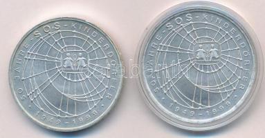 Németország 1999J 10M Ag "SOS-Gyermekfalvak" (2x) forgalomba nem került emlékkiadás T:UNC,...