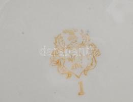 Német porcelán teás készlet, jelzett, kopással, teljes