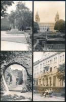 1963 Pécs, Főtér, Szentháromság-szobor, Nádor szálló, stb., 18 db fotó, 14x9 cm