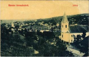 1911 Kolozsfürdő, Cojocna; látkép a templommal. W.L. 1584. / church (szakadás / tear)