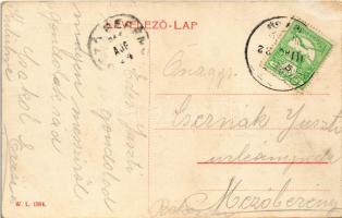 1911 Kolozsfürdő, Cojocna; látkép a templommal. W.L. 1584. / church (szakadás / tear)