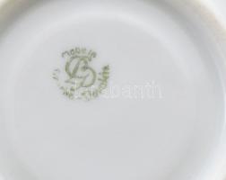 Antik csehszlovák mokkás készlet, hiányos, kopással